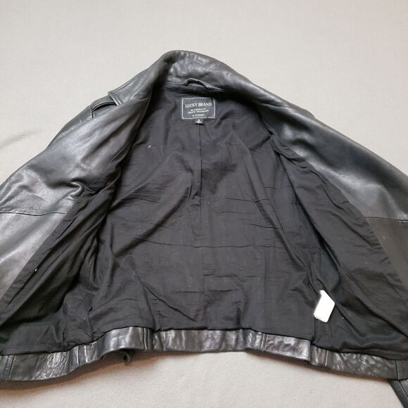 Lucky Brand 100% Lamb Leather Skin Jacket Size small - Picture 7 of 16